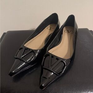 Valentino Black Patent Leather Flats